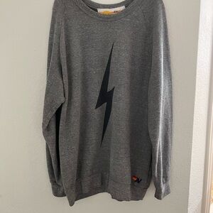 Aviator Nation Gray Lightning Bolt Crewneck